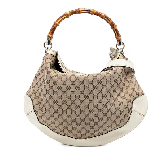 Pre-Loved Gucci GG Canvas Peggy Bamboo Hobo - Picture 1 of 7